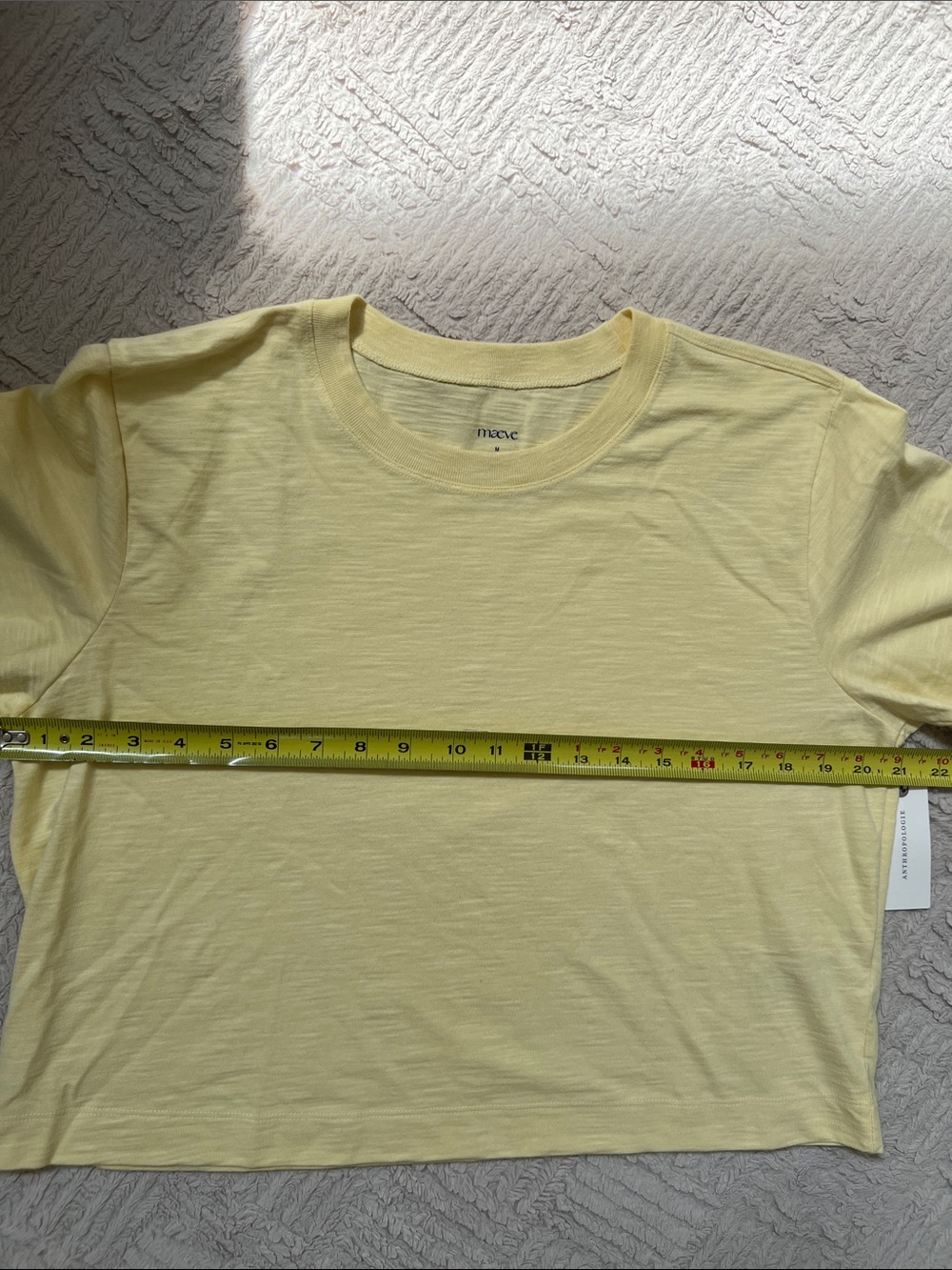 Maeve yellow Corey Crewneck boxy t-shirt, 100% cotton, Size Medium, NWT - Picture 16 of 16